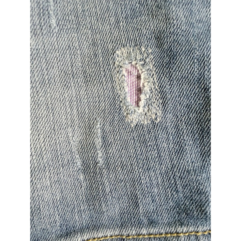 Miss Sixty patched denim shorts light wash blue pink patch low rise size 6 - Picture 2 of 11
